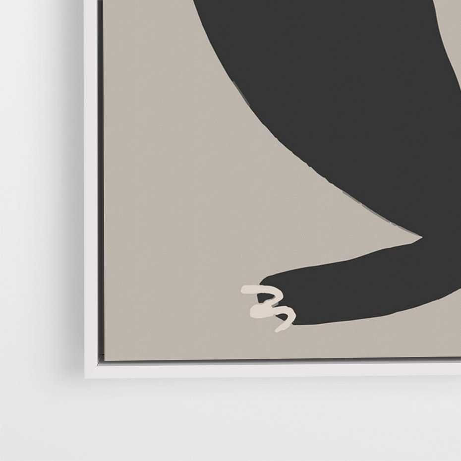 Obraz w ramie 80x120 - Strukturalne Odbicia Północy - skandynawska sztuka, lis - rama biała