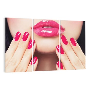 Obraz na płótnie 120x80 - Wyrażenie Piękna - paznokcie, usta