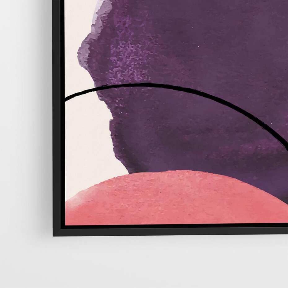 Obraz w ramie 50x50 - Migotliwe Widzenia - abstrakcyjne akwarelowe plamy, nieregularne linie - rama czarna