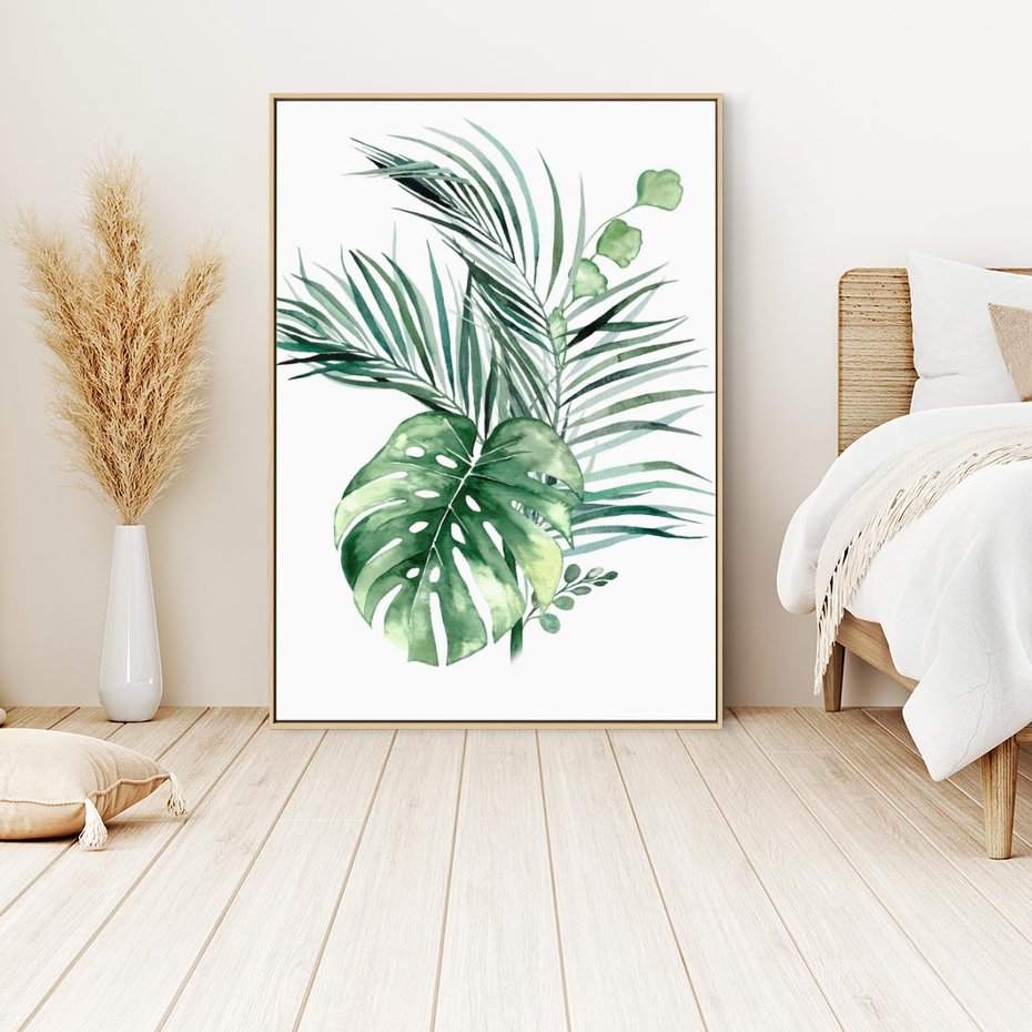 Obraz w ramie 50x70 - Przyjemność Złotej Natury - złote, liście - rama drewno