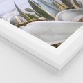 Plakat w ramie 30x40 - Sukulentowe liście - liście, sukulenty - rama biała