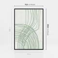 Obraz w ramie 70x100 - Migotliwa Spokojna Zieleń - zielony plakat, abstrakcyjne splątane linie - rama czarna
