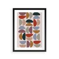 Plakat w ramie 30x40 - Kolorowe Echo Boho - abstrakcyjny obraz, geometryczna kompozycja - rama czarna