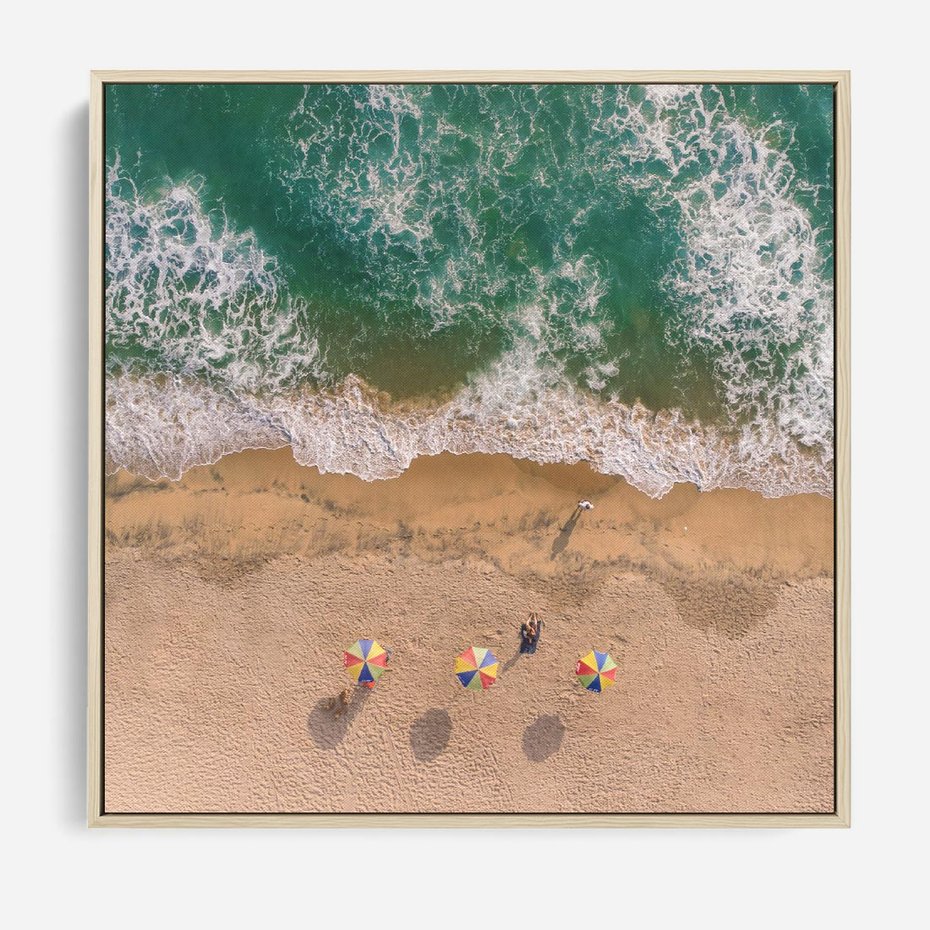 Obraz w ramie 50x50 - Letnie Wakacje na Horyzoncie - plaża, morze - rama drewno