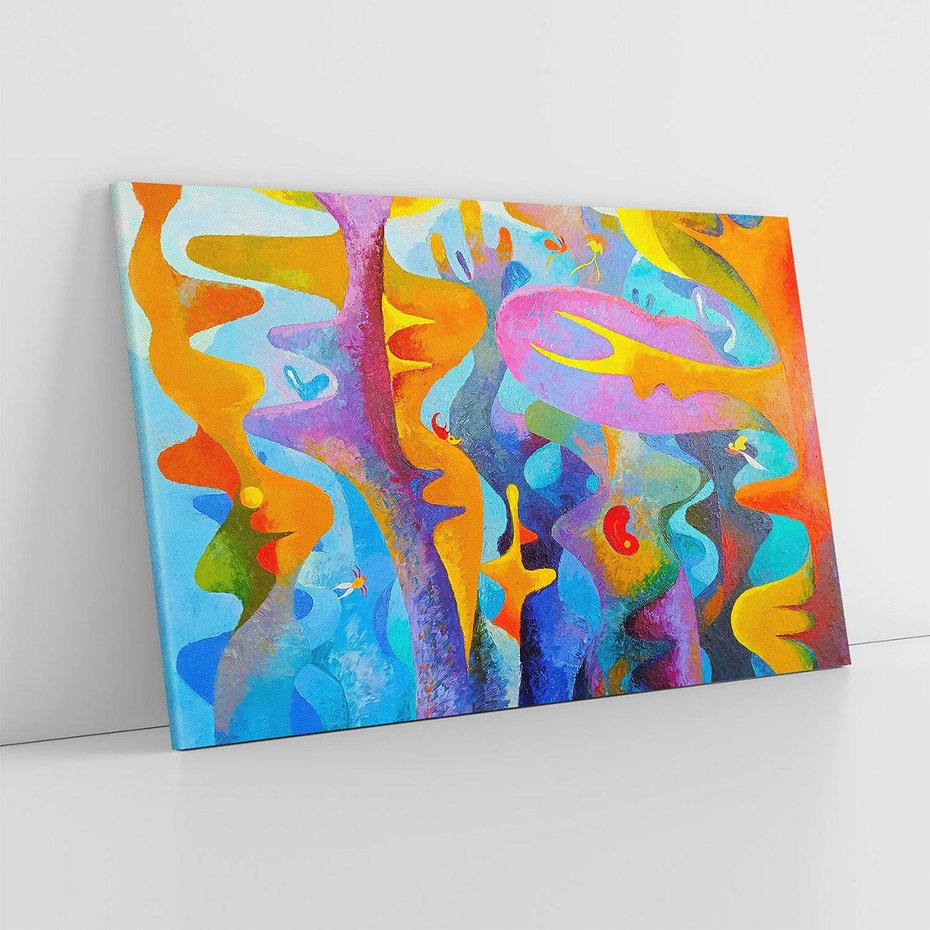 Obraz na płótnie 120x80 - Płomienne Tańce Abstrakcji - energetyczna abstrakcja, dziwne formy