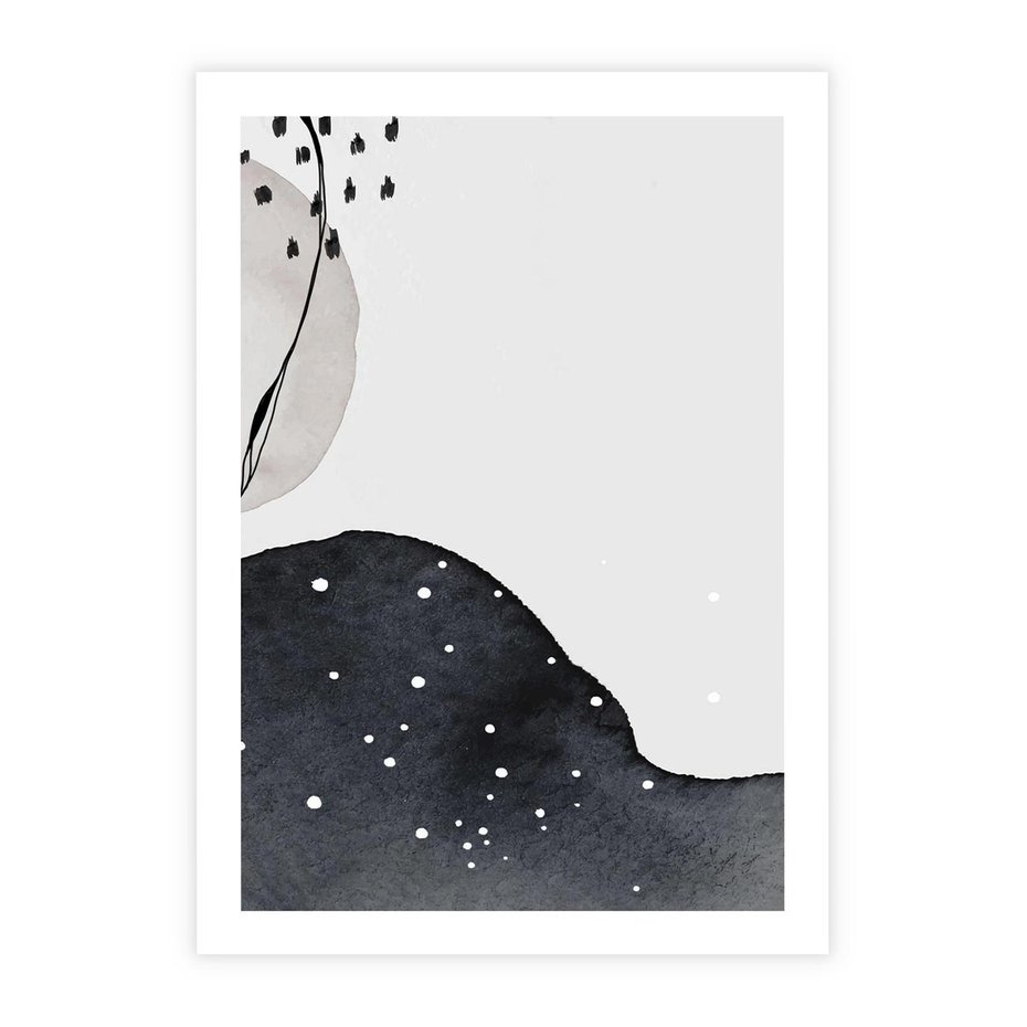 Plakat bez ramy 40x50 - Szara Abstrakcja - abstrakcja, akwarela