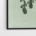 Obraz w ramie 70x100 - Zieleń Inspirującego Spokoju - plakat z abstrakcyjną zieloną lampą, skandynawski design - rama czarna