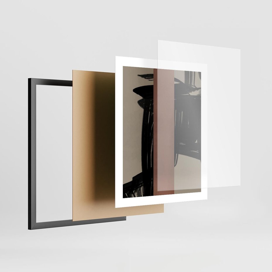 Plakat w ramie 40x50 - Niezwykłe Przeobrażenia - abstrakcja, czarne splatane linie - rama czarna