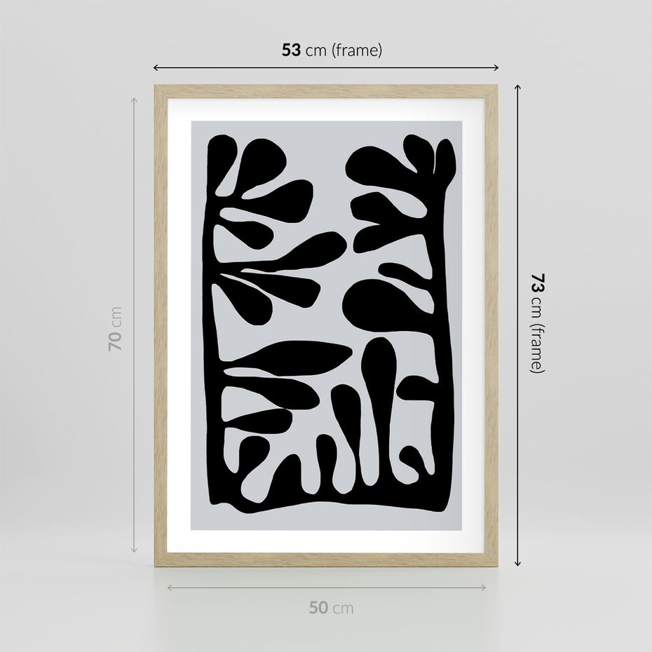 Plakat w ramie 50x70 - Taniec Kształtów - matisse, sztuka nowoczesna - rama drewno