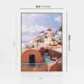 Obraz w ramie 80x120 - Błękit Morza i Białe Domki - Santorini, wyspa - rama drewno