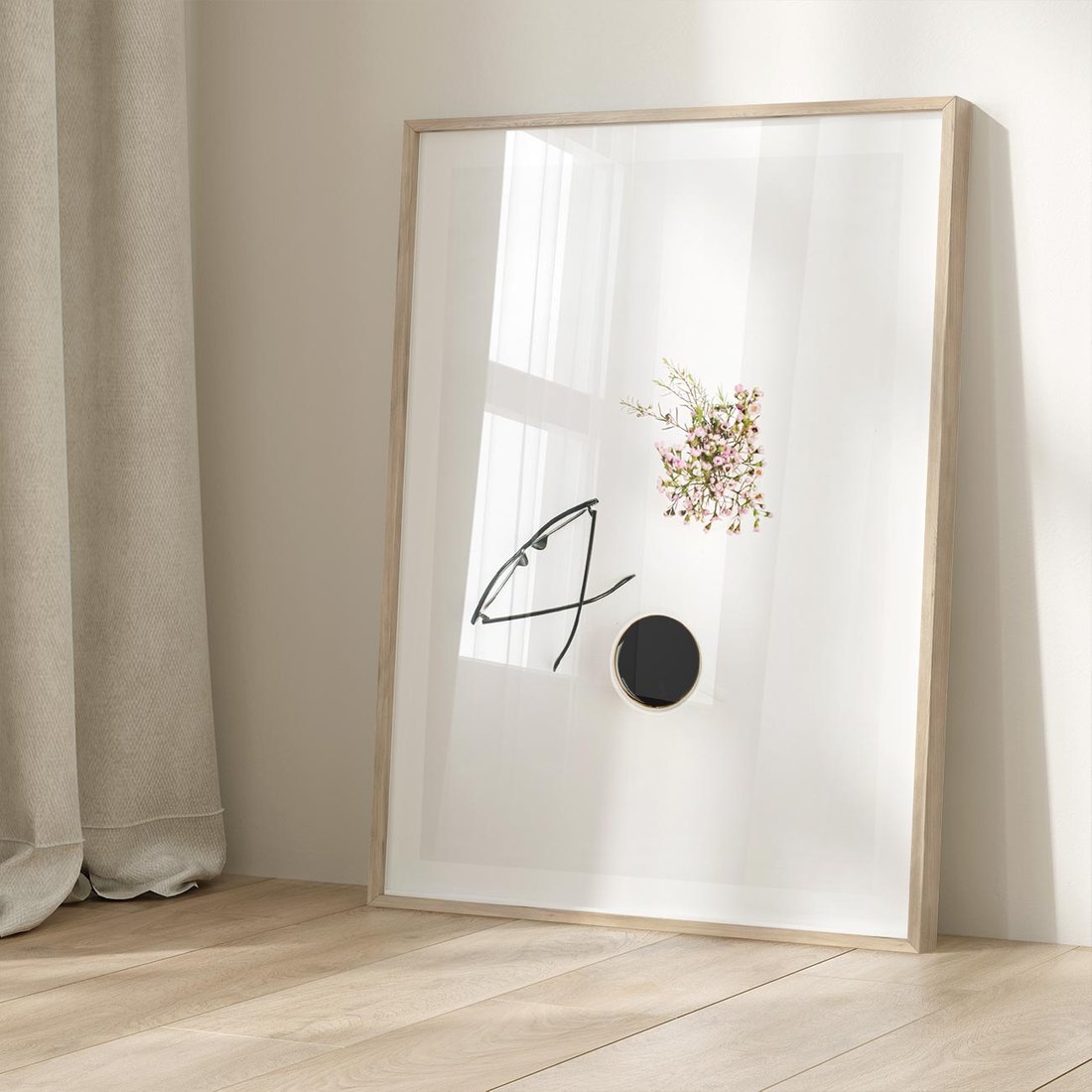 Plakat w ramie 30x40 - Codzienne Radości - kompozycja, bukiet - rama drewno