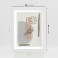 Plakat w ramie 30x40 - Nowoczesna Abstrakcja: Delikatne Beże - abstrakcja, nowoczesna sztuka - rama biała