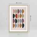 Plakat w ramie 50x70 - Granice Boho - abstrakcyjny obraz, geometryczna kompozycja - rama drewno