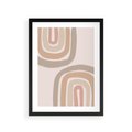 Plakat w ramie 30x40 - Migotliwe Tęczowe Przestrzenie - abstakcyjne tęcze, delikatne odcienie beżu - rama czarna