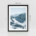 Plakat w ramie 30x40 - Surowość Gór - górskie szczyty, śnieg - rama czarna