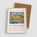 Plakat w ramie 50x70 - Plakat z Reprodukcją A. Renoira - Auguste Renoir, Morze i klify - rama drewno