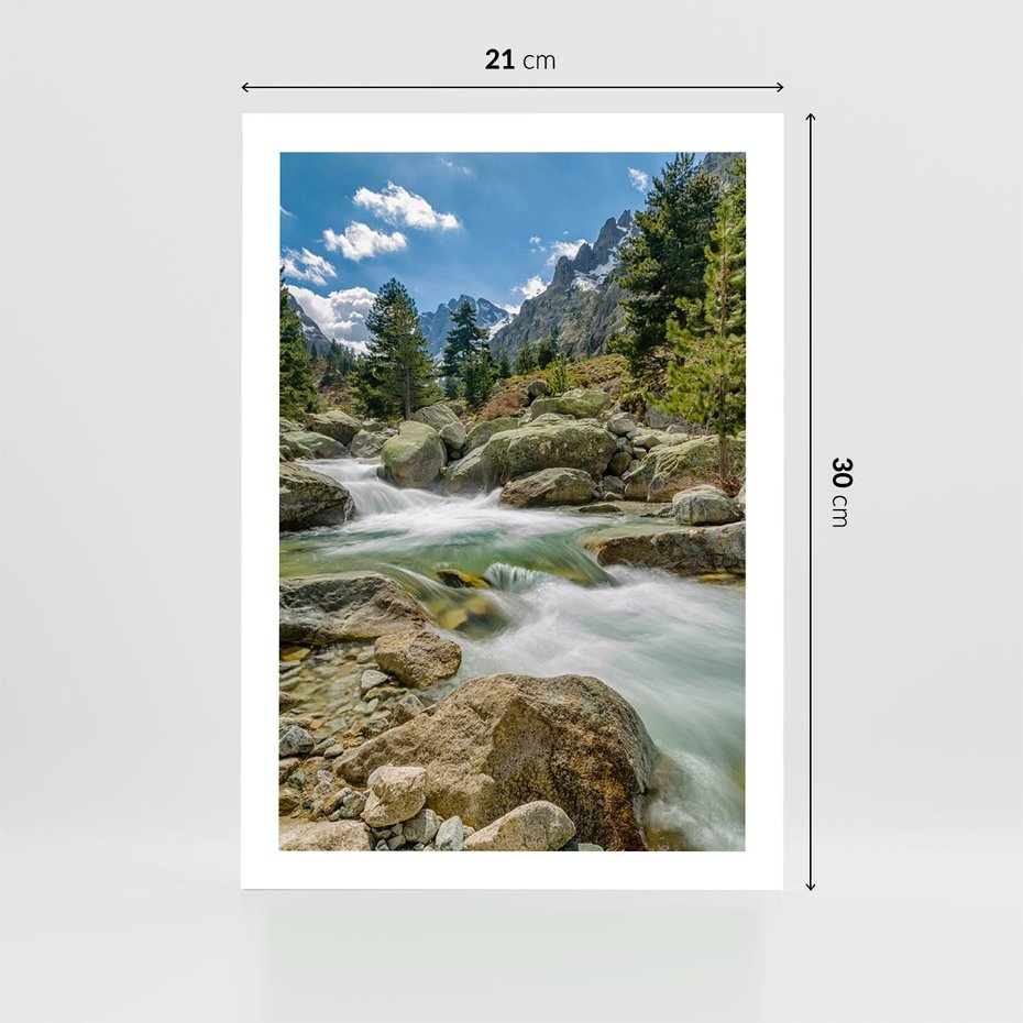 Plakat bez ramy 21x30 - Górski strumyk w harmonii - strumyk, górski