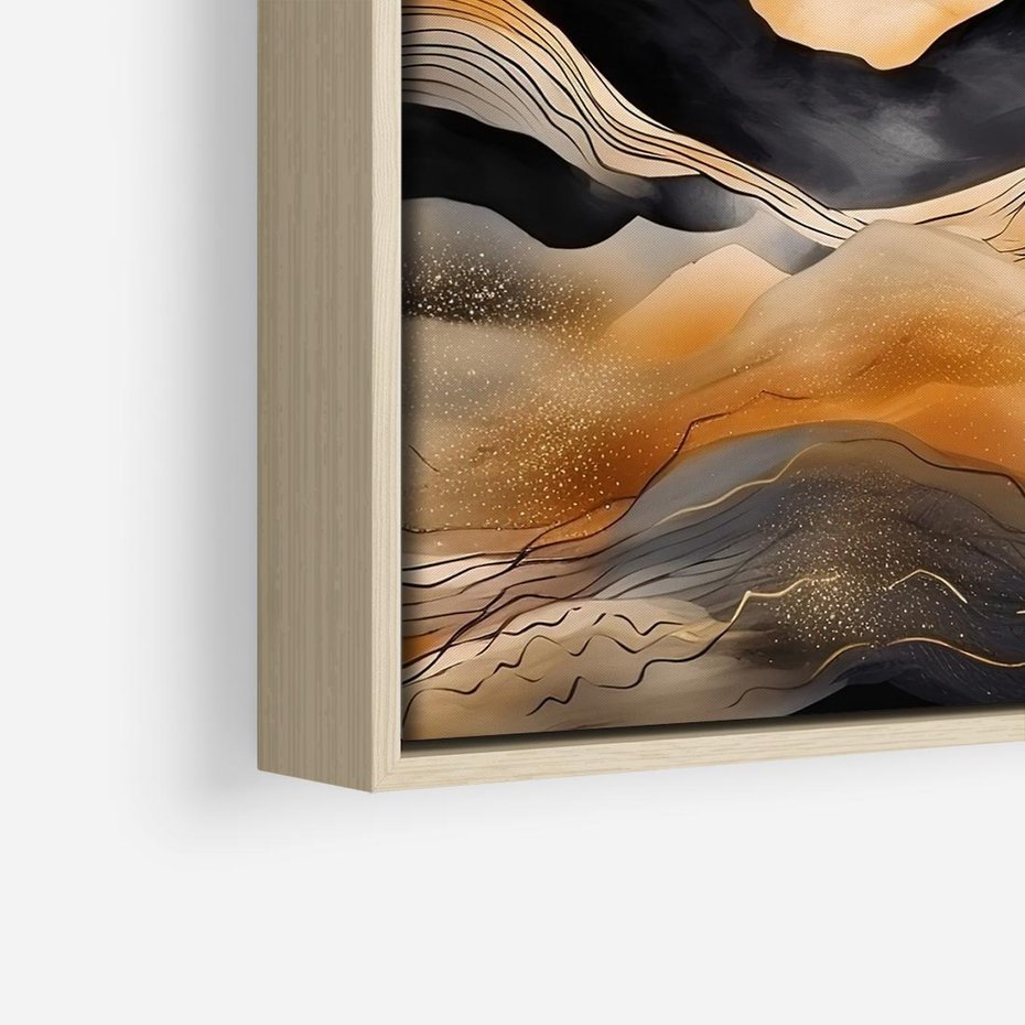 Obraz w ramie 50x50 - Grafika Zachodu - nowoczesna grafika, odcienie pastelowe - rama drewno