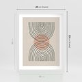 Plakat w ramie 40x50 - Nowy Rytuał - abstrakcyjna sztuka, boho kształty - rama biała