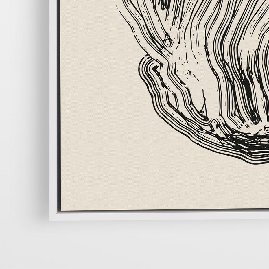 Obraz w ramie 80x80 - Abstrakcyjne Odbicie - abstrakcyjne odbicie, biało czarny - rama biała