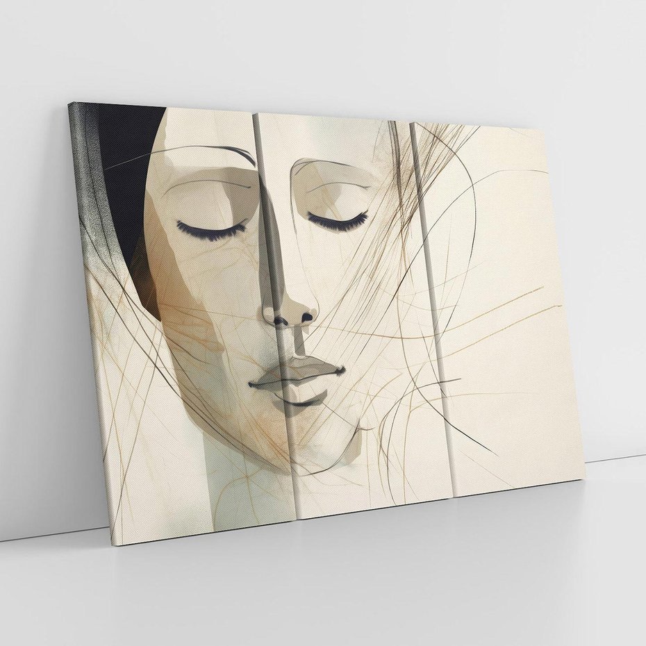 Obraz na płótnie 120x80 - Tylko Zamknij Oczy - twarz kobiety, zamknięte oczy