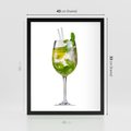 Plakat w ramie 40x50 - Limonkowy drink w letnim stylu - drink, limonka - rama czarna