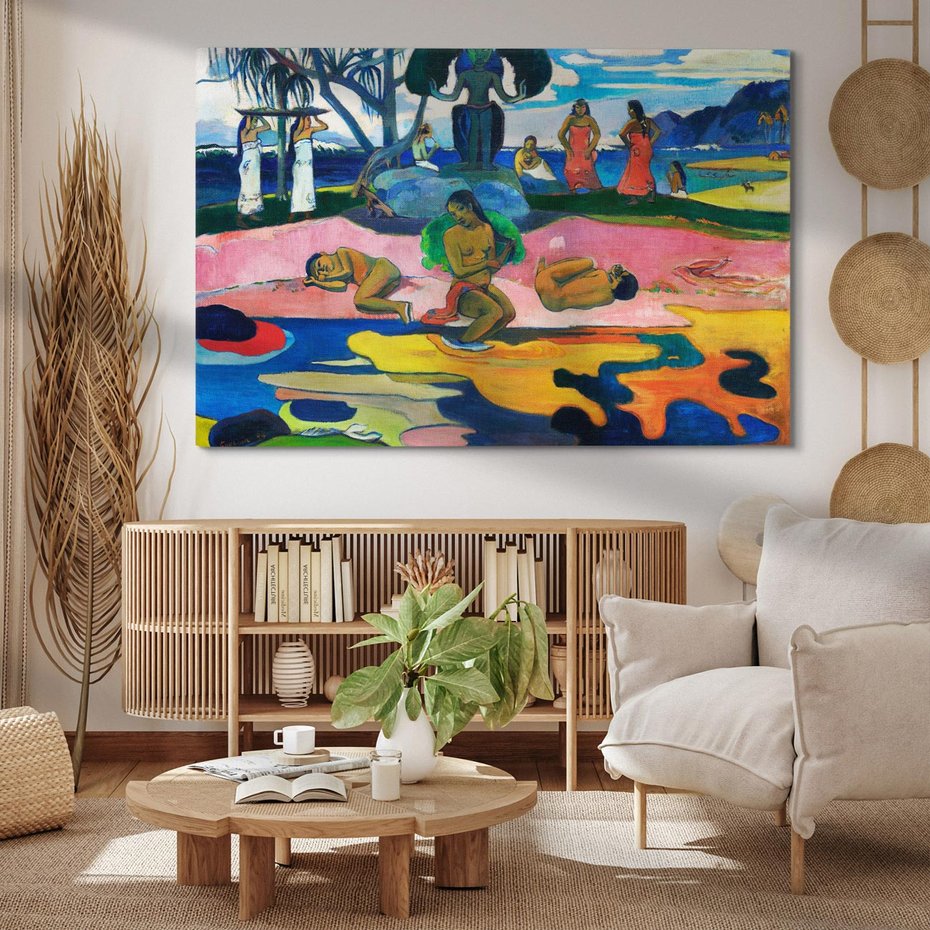 Obraz na płótnie 100x70 - Day of the God 1894, Paul Gauguin - Reprodukcja - reprodukcja, obraz na płótnie