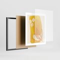 Plakat w ramie 40x50 - Kolorowe Marzenia - abstrakcyjna żółta plama, akwarela - rama czarna