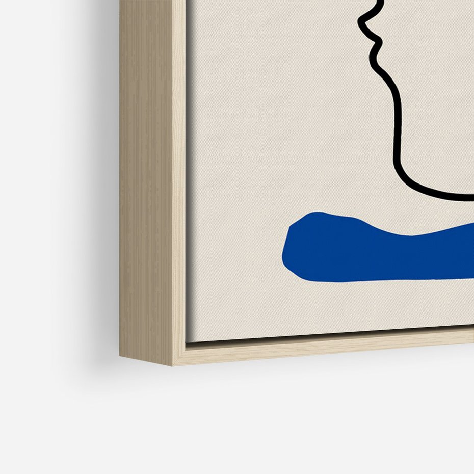 Obraz w ramie 70x100 - Impresje Kształtów - abstrakcyjny obraz, przypomina twarz - rama drewno