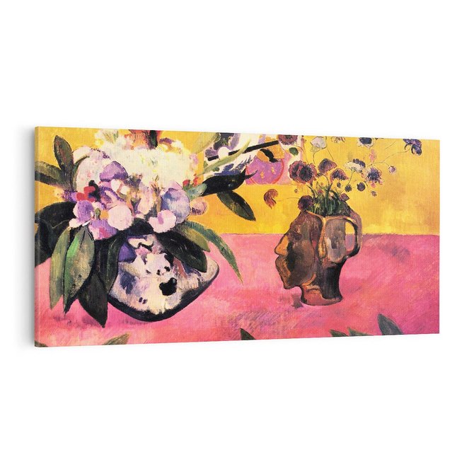 Obraz na płótnie 100x50 - Still Life with Head-Shaped Vase and Japanese Woodcut 1889, Paul Gauguin - Reprodukcja - reprodukcja, obraz na płótnie