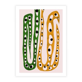 Plakat bez ramy 30x40 - Migocące Zmaganie - abstrakcyjny obraz, dziwne kształty