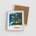 Plakat w ramie 40x50 - Oaza palm na plaży - palma, plaża - rama drewno