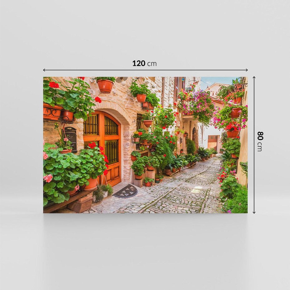 Obraz na płótnie 120x80 - Kolorowa harmonia - uliczka, miasto