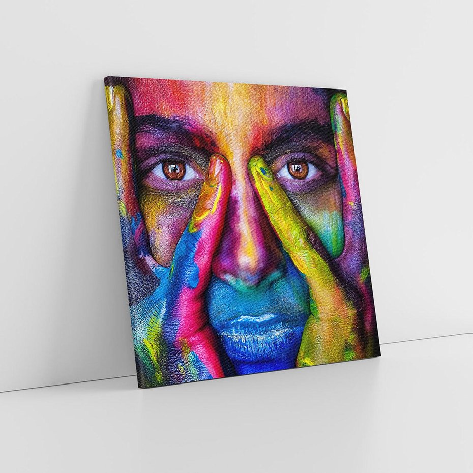 Obraz na płótnie 30x30 - Abstrakcyjna refleksja człowieka - człowiek, abstrkacja