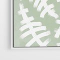 Obraz w ramie 80x120 - Oaza Zieleni - zielona abstrakcja, zgaszona zieleń - rama biała