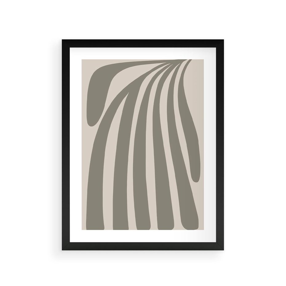 Plakat w ramie 30x40 - Beżowa Delikatność - nowoczesna sztuka, plakat modern - rama czarna