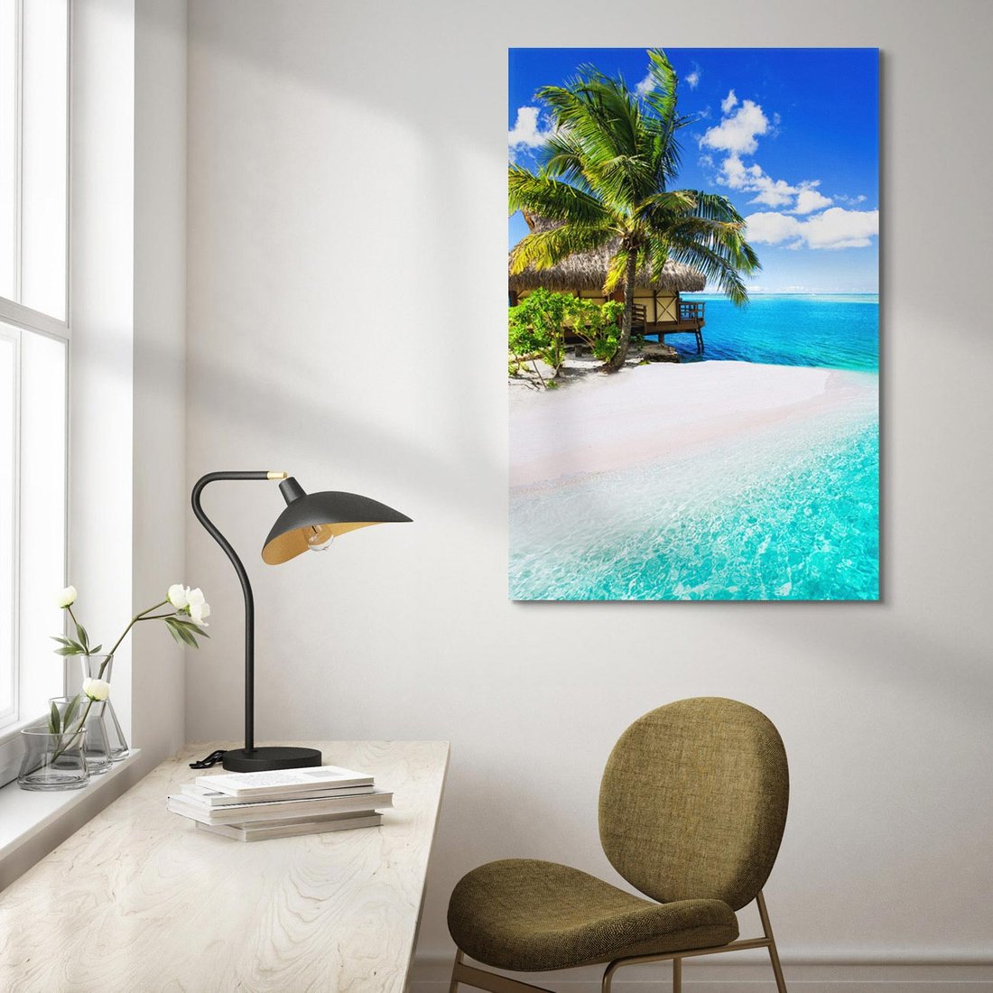 Obraz na płótnie 80x120 - Zaklęte palmy tropików - palmy, ocean