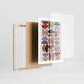 Plakat w ramie 50x70 - Kolorowe Echo Boho - abstrakcyjny obraz, geometryczna kompozycja - rama drewno