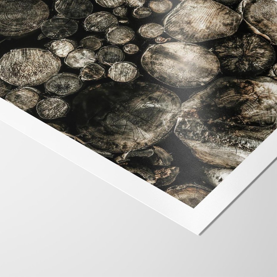 Plakat bez ramy 21x30 - Stos Drewna - kłody drewna, pociete drweno