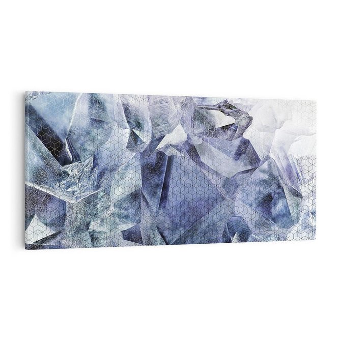 Obraz na płótnie 100x50 - Melodia mgieł i marzeń - abstrakcja w kolorze granatu, przypominająca górę lodową