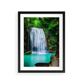 Plakat w ramie 30x40 - : Moc Natury - wodospad, rzeka - rama czarna