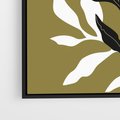 Obraz w ramie 50x50 - Wewnętrzne Odsłony - liście, gałązki - rama czarna