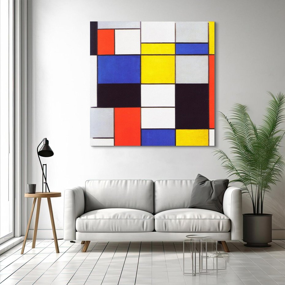 Obraz na płótnie 30x30 - Kompozycja A (1920), Piet Mondrian - Reprodukcja - reprodukcja, obraz na płótnie