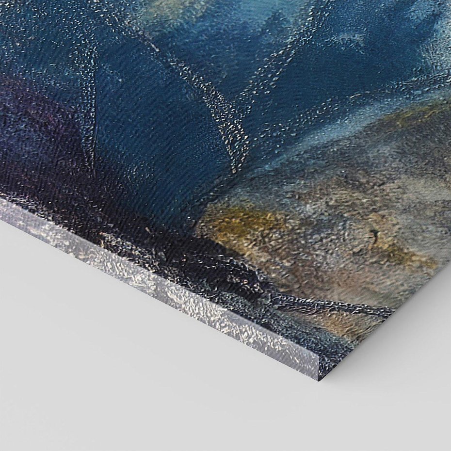 Obraz na płótnie 80x120 - Tekstura Kwiatu - olejny obraz, niebieski kwiat