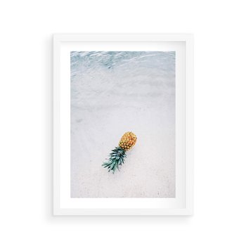 Plakat w ramie 40x50 - Smak Tropików - morze, plaża - rama biała
