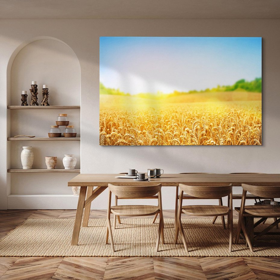 Obraz na płótnie 70x50 - Żyzne Pola - pole, pszenicy