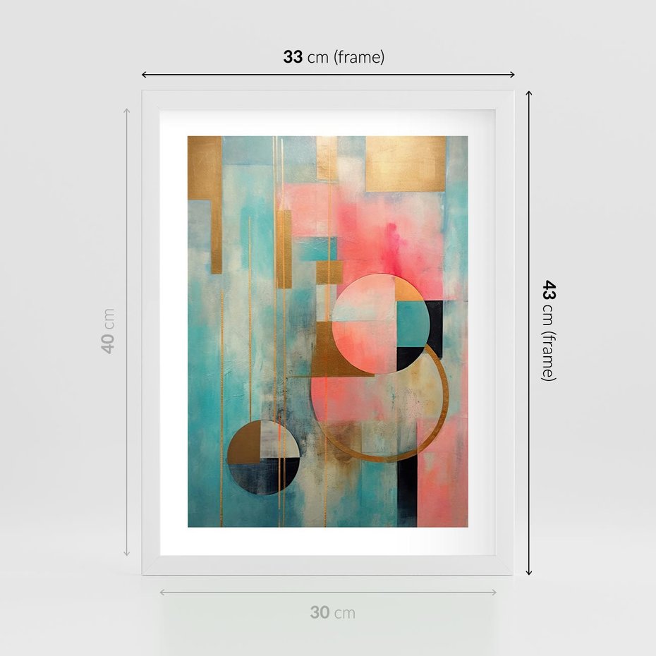 Plakat w ramie 30x40 - Abstrakcyjny Bałagan - abstrakcja, obraz olejny - rama biała