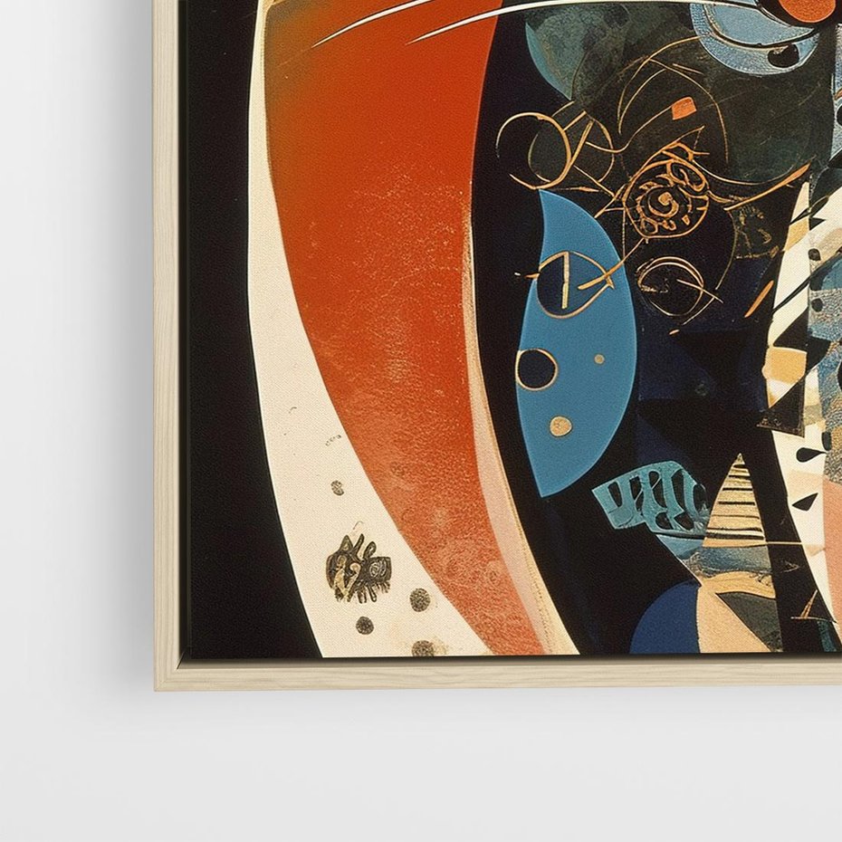 Obraz w ramie 50x50 - Księga Surrealnych Wymiarów - abstrakcyjny obraz olejny, kot - rama drewno