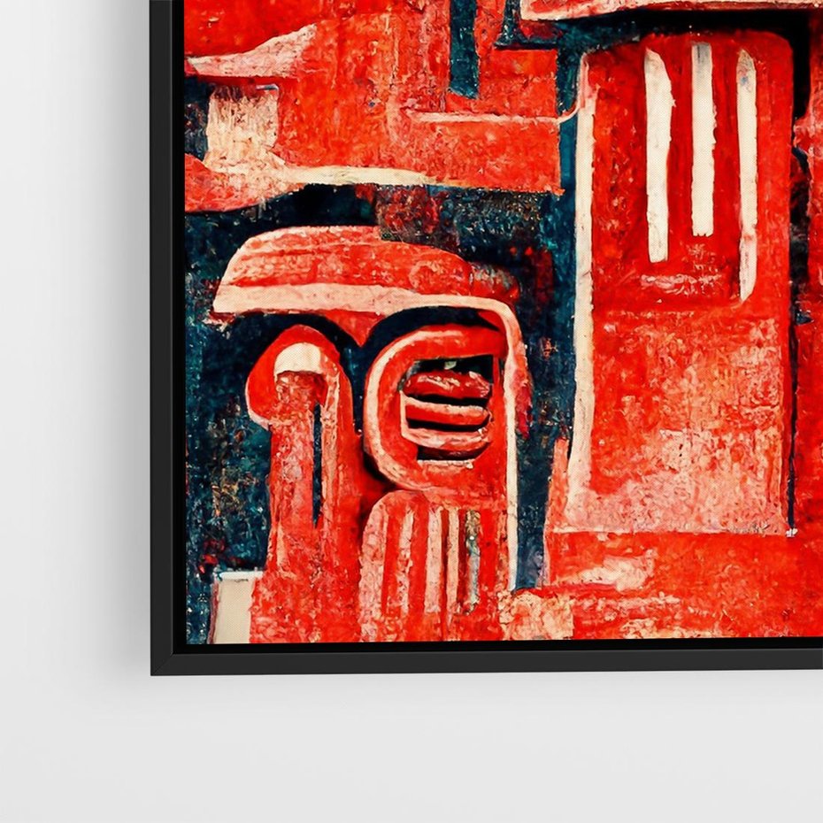 Obraz w ramie 50x50 - Mistyka Wschodnich Światów - orientalna sztuka, nawiązanie do Japonii - rama czarna