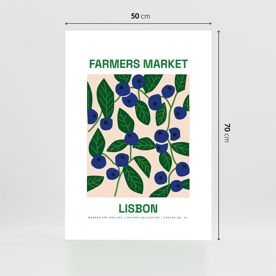 Plakat bez ramy 50x70 - Migotliwe Przestrzenie - borówki, jagody